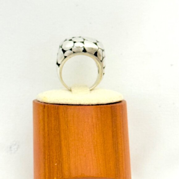 Sterling Silver Dome Ring w/Pebbled/Cobblestone Pattern Sterling 10 gm Size 6.5 - Picture 2 of 10